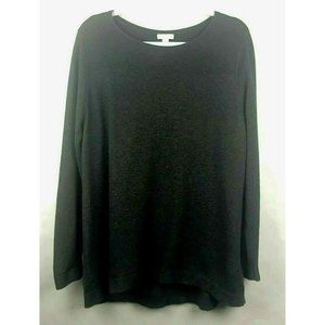 J Jill Sweater Tunic Womens Medium Gray Wool Blend Long Sleeve High Low Pullover